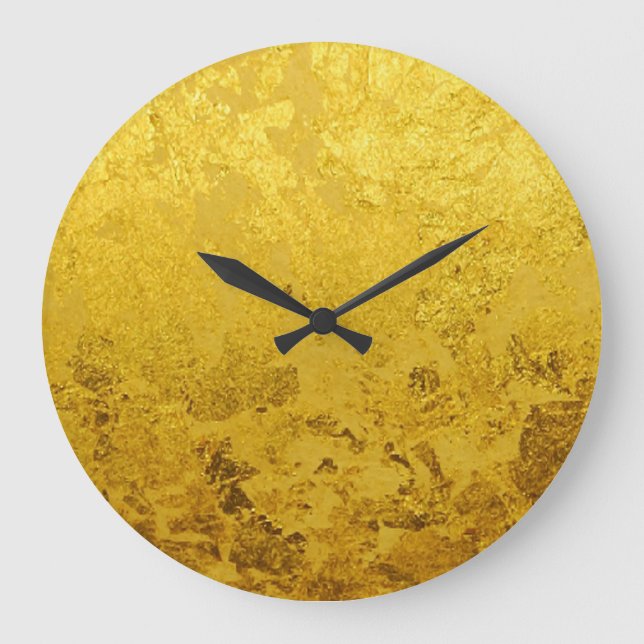 GOLD-Muster / Blattgold Große Wanduhr (Vorderseite)