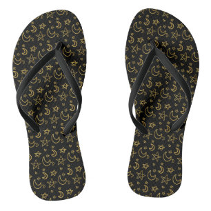 Gold Muster für Monde und Stars Flip Flops
