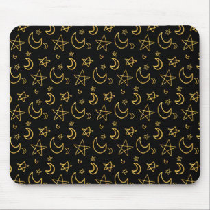 Gold Muster für Monde und Stars Mousepad