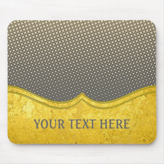 GOLD-Muster / Goldblatt + Foto & Text Mousepad (Vorne)