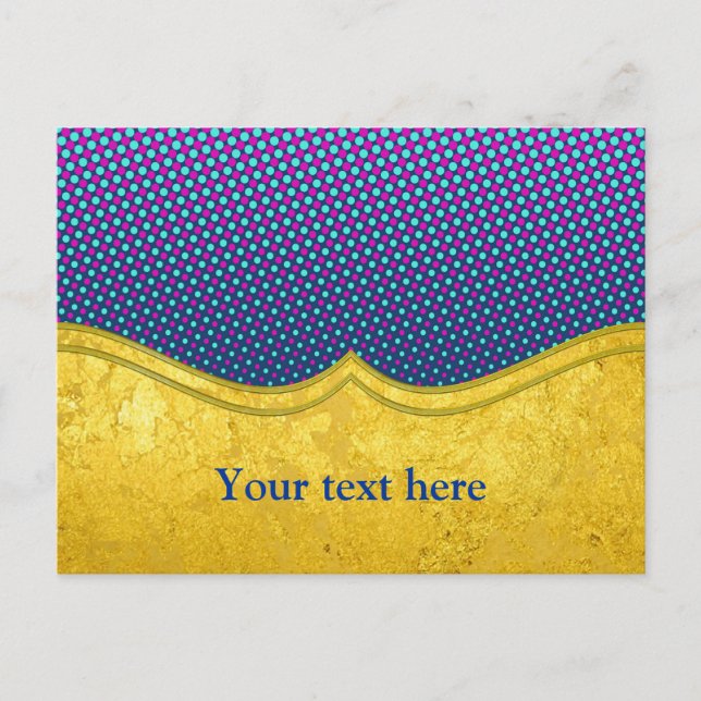 GOLD-Muster / Goldblatt + Foto & Text Postkarte (Vorderseite)