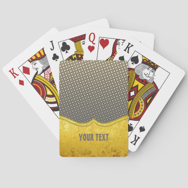 GOLD-Muster / Goldblatt + Foto & Text Spielkarten (Rückseite)