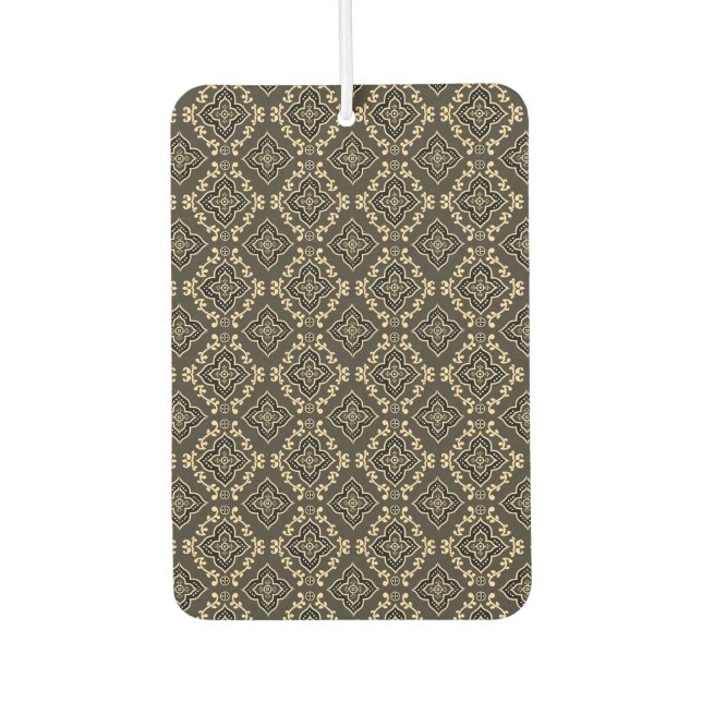 Gold n Brown Geometric Pattern / Indische Printwer Autolufterfrischer (Vorderseite)