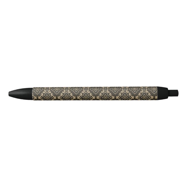 Gold n Brown Geometric Pattern / Indische Printwer Kugelschreiber (Vorderseite)