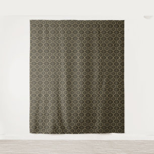Gold n Brown Geometric Pattern / Indische Printwer Wandteppich