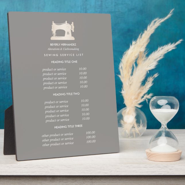 Gold Nähmaschine Seamress Grau Preis Fotoplatte (Seite)