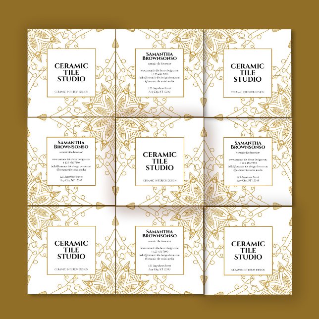 Gold Nahtlose Mosaik Quadratische Visitenkarte (Von Creator hochgeladen)