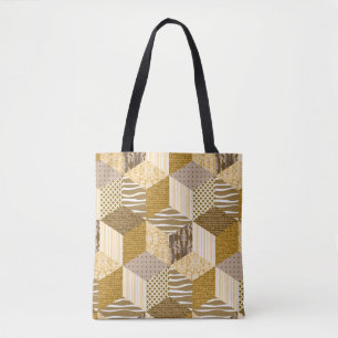 Gold nahtlose Patchwork-Muster. Vintager Illustrat