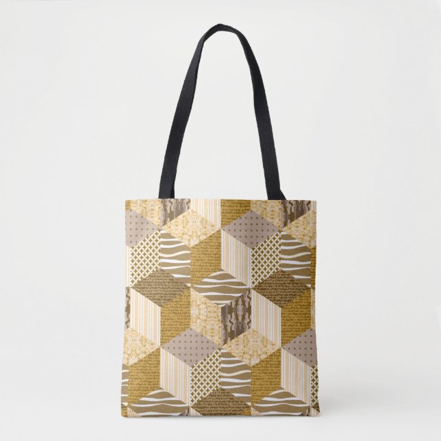 Gold nahtlose Patchwork-Muster. Vintager Illustrat (Vorderseite)