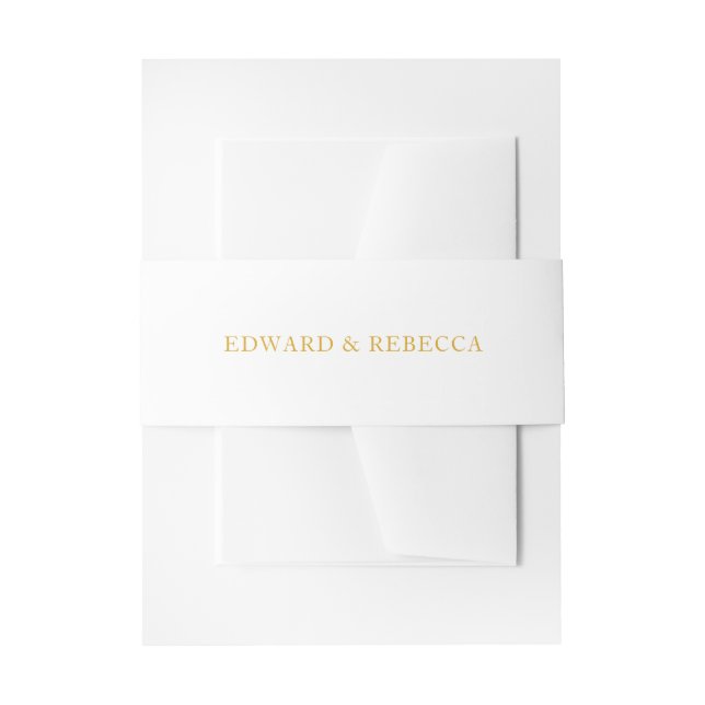 Gold Names Elegant Simple Wedding Einladungsbanderole (Vorderseite Beispiel)