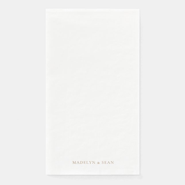 Gold Names Simple & Elegant White Wedding Serviette (Vorderseite)