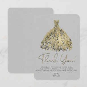 Gold Natürlich Graues Modernes Botanisches Kleid D Einladung