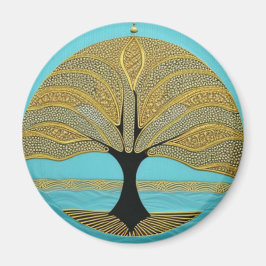 Gold Nautical Tree of Life Magnet