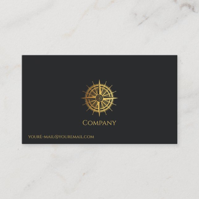 Gold Nautical Visitenkarte (Vorderseite)