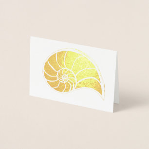 Gold Nautilus Muschel Blank Card Folienkarte