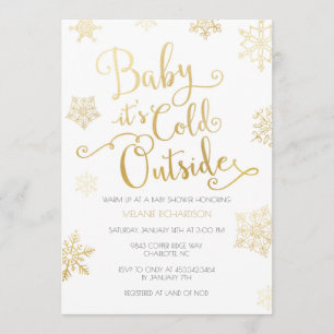 Gold & Navy Baby ist kalte Außendusche Einladung