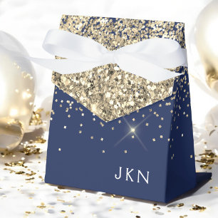 Gold Navy Blau Mädchen Glitter Glanz Monogramm Nam Geschenkschachtel