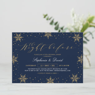Gold & Navy Blau Winter Probe Dinnerparty Einladung