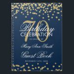 Gold Navy Blue 70th Birthday Gästebuch Confetti Notizblock<br><div class="desc">Elegante 70. Geburtstagsparty Gold Glitzer Confetti auf Navy Blue Vorlage. Einfach zu bedienen und leicht zu personalisieren. Bestelle noch heute!</div>