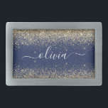 Gold Navy Blue Glitzer Script Monogram Girl Name Rechteckige Gürtelschnalle<br><div class="desc">Navy Blau und Gold Sparkle Glitzer Script Monogram Name Gürtelschnalle. Das macht den perfekten Abschluss,  süß 16 16.,  18.,  21.,  30.,  40.,  50.,  60.,  70.,  80.,  90.,  100. Geburtstag,  Hochzeit,  Brautparty,  Jubiläum,  Babydusche oder Junggeselinnen-Abschied Geschenk für jemanden,  der Luxus und Chic Stil Lieben glänze.</div>