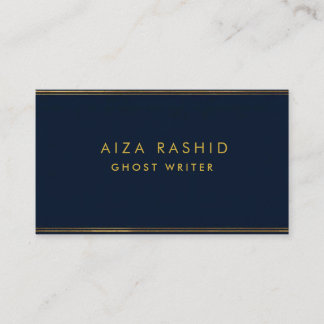 Gold Navy Blue | Minimalistisch Modernes Beruflich Visitenkarte