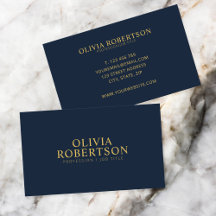 Gold Navy Blue Modern Minimalistisch Beruflich