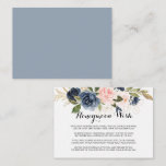 Gold Navy Blue Pink Floral Honeymoon Wish Begleitkarte<br><div class="desc">Diese goldblaue,  rosa Flitterwochen-Wunschzettel ist perfekt für eine einfache Hochzeit. Das Design ist in dunkelblau,  blau,  blau,  navy,  rosa,  rot,  goldgelb und grün,  Blume gehalten und in eleganten Bouquets untergebracht.</div>