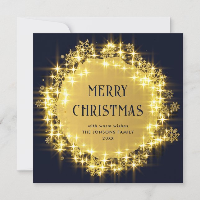 Gold Navy Blue Sparkights Weihnachten (Vorderseite)