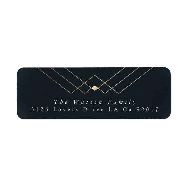 Gold Navy Elegance Diamond Geo Deko Wedding (Vorne)