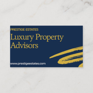Gold & Navy Immobilien-Geschäftskarte Visitenkarte