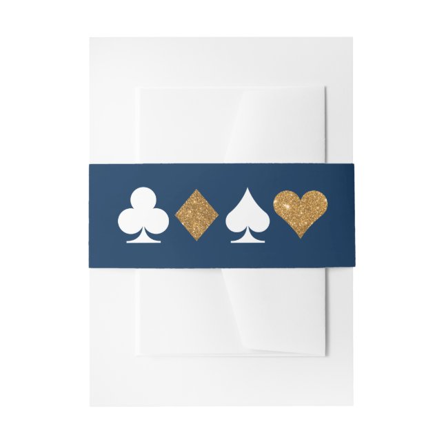 Gold Navy Las Vegas Wedding Einladung Bly Band (Vorderseite Beispiel)