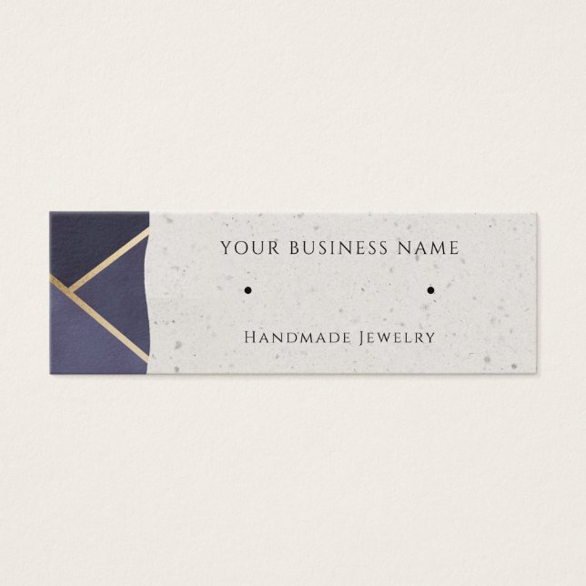 Gold Navy Modern Stuck Earring Display Cards (Vorderseite)