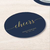 Gold & Navy Moderne Beschriftung Prost Party-Event