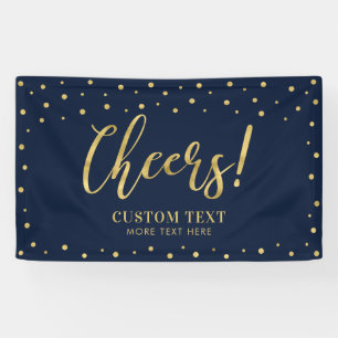 Gold & Navy   Moderne Gratulation für jede Party Banner