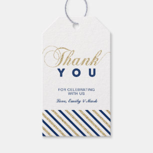 Gold & Navy   Moderne Partygeschenk-Dankeschön-Tag Geschenkanhänger