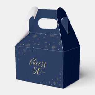 Gold & Navy   Prost 50 Jahre 50. Geburtstagsfeier Geschenkschachtel