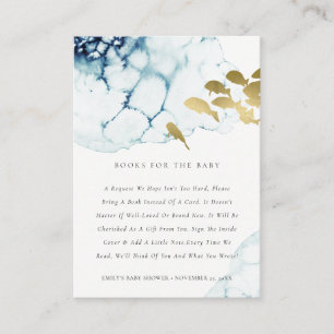 GOLD NAVY UNDERWATER FISCHBÜCHER FÜR BABY-SHOWER BEGLEITKARTE