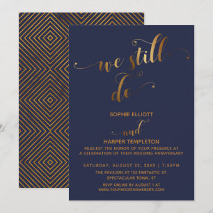 Gold & Navy Wir machen immer noch Typografie Jubil Einladung