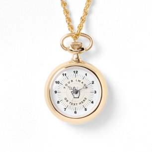 Gold Necklace Watch - Benutzerdefiniert (Bild/Text Armbanduhr