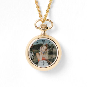 Gold Necklace Watch - Personalisiert Armbanduhr