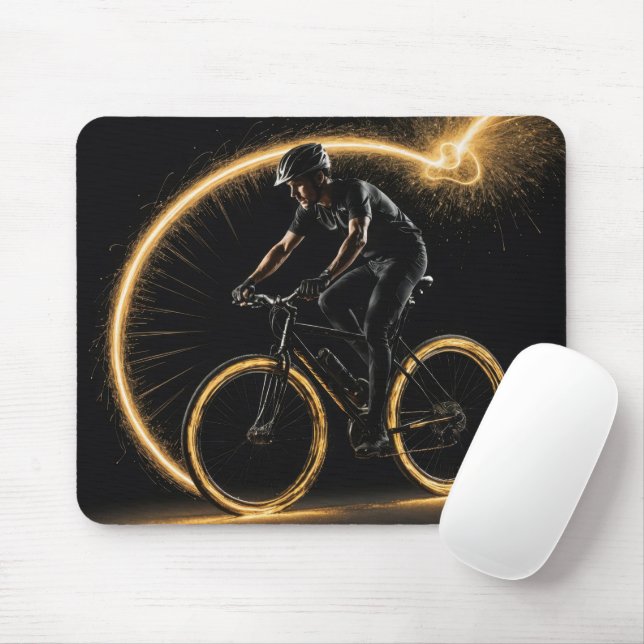 Gold Neon Cyclist Mousepad (Mit Mouse)