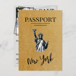 Gold New York City Passport Save the Date