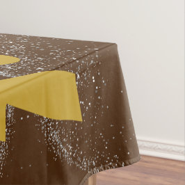 Gold "NICHT HEUTE!" mit Silberner Glitzer auf Brau Tischdecke