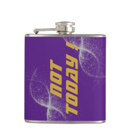 Gold "NICHT HEUTE!" mit Silberner Glitzer auf Lila Flachmann