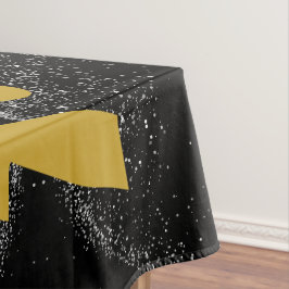 Gold "NICHT HEUTE!" mit Silberner Glitzer auf Schw Tischdecke