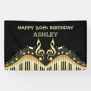 Gold Notes und Tastaturen Banner