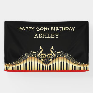 Gold Notes und Tastaturen, rote Lines Banner