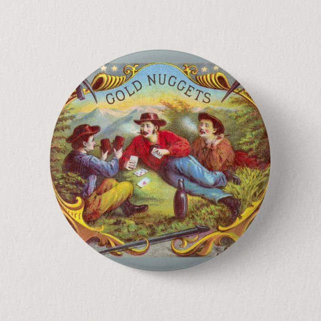 Gold Nuggets Antique Cigar Label Button (Vorderseite)