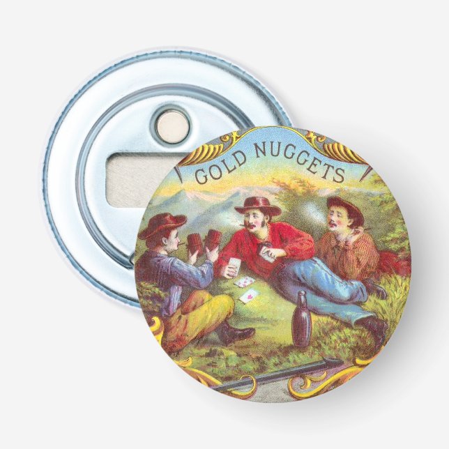 Gold Nuggets Antique Cigar Label Flaschenöffner (Vorderseite)