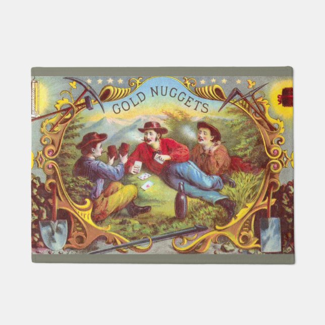 Gold Nuggets Antique Cigar Label Fußmatte (Vorderseite)